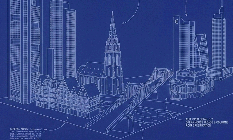 FRANKFURT skyline blueprint