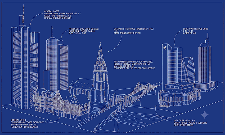 FRANKFURT skyline blueprint