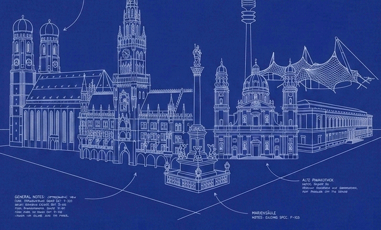 MUNICH skyline blueprint