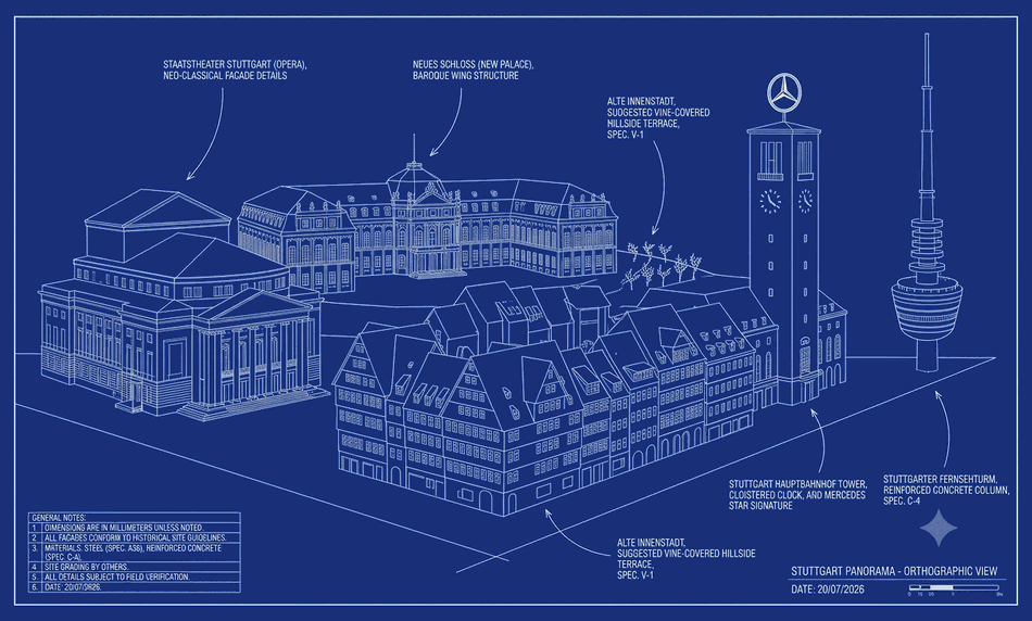 STUTTGART skyline blueprint
