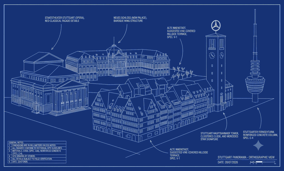 STUTTGART skyline blueprint